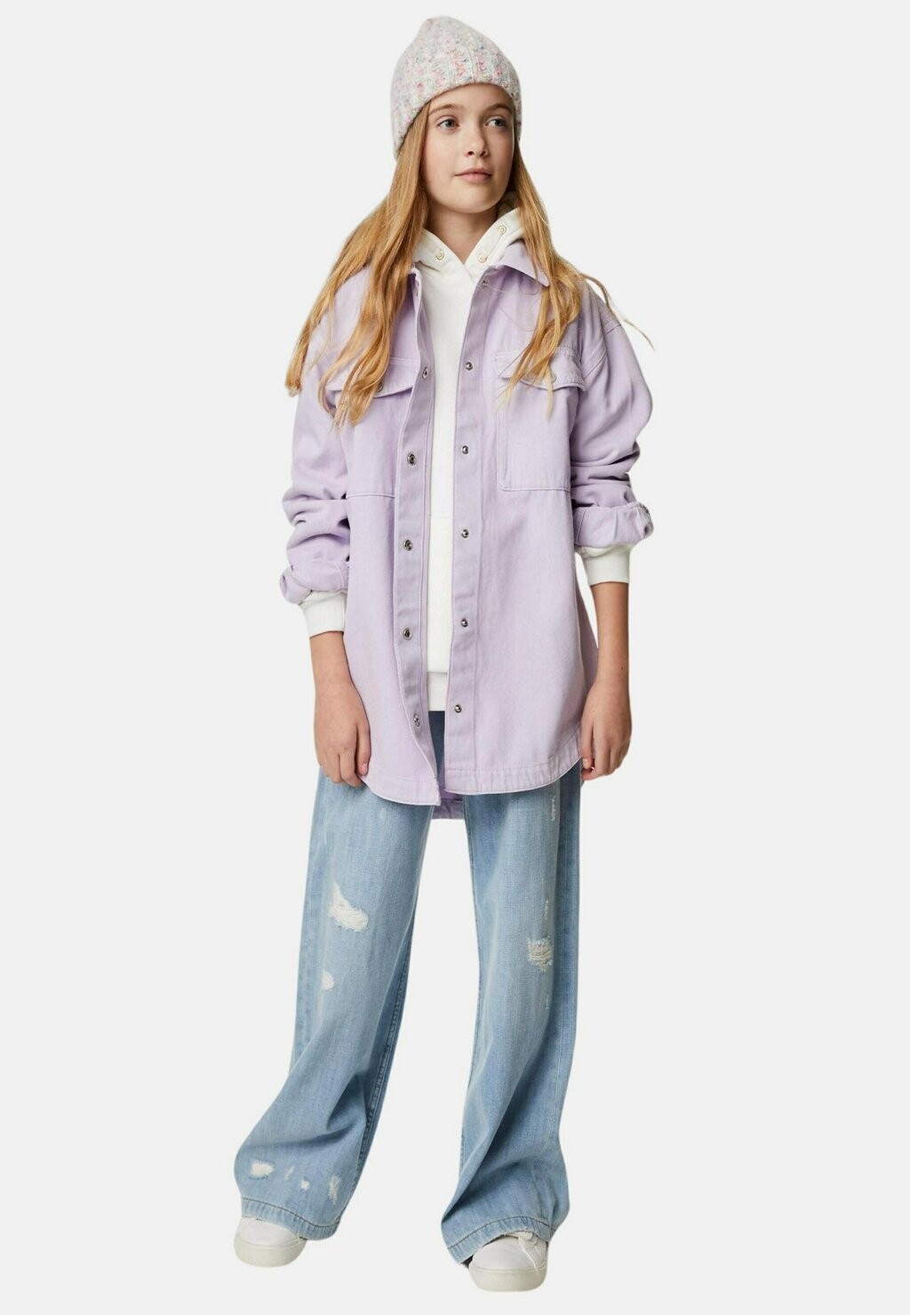 

Куртка межсезонная Denim Shacket Marks & Spencer, цвет lilac