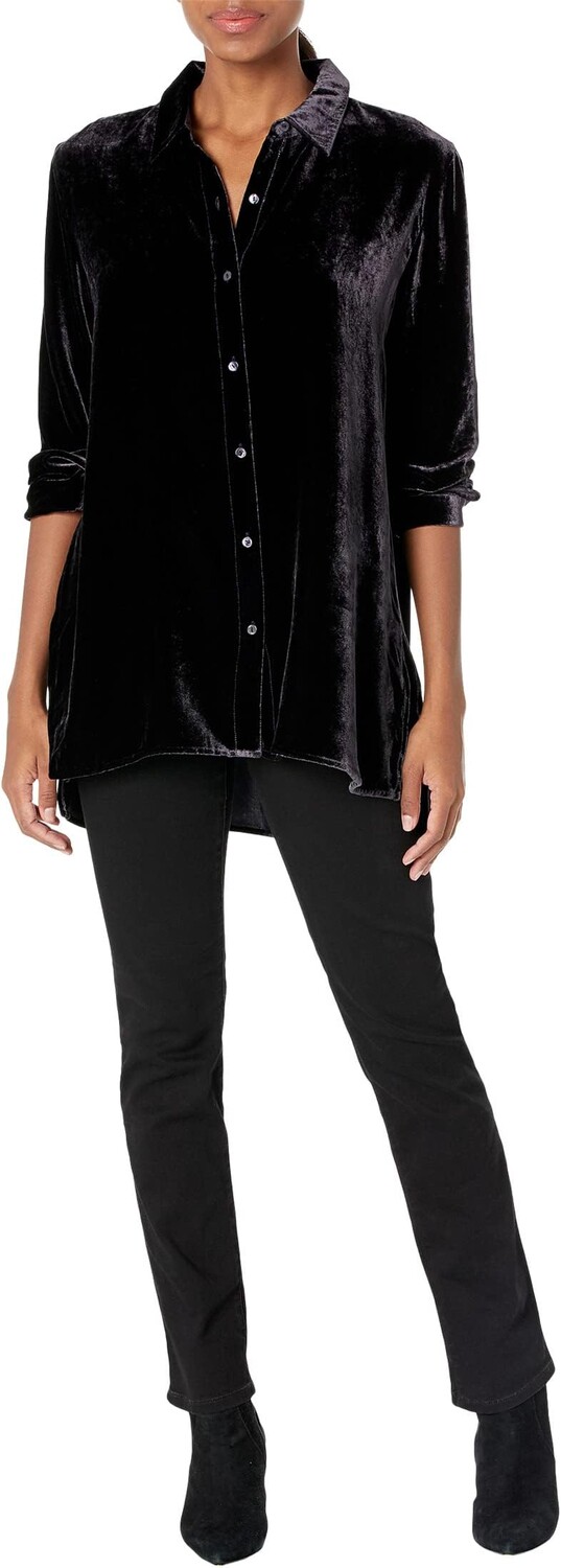 

Длинная рубашка с классическим воротником Petite Eileen Fisher, цвет Nocturne