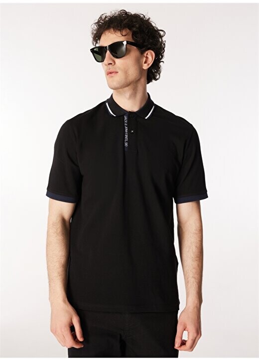 

Черная мужская футболка-поло JJSTEEL POLO SS Jack & Jones, черный