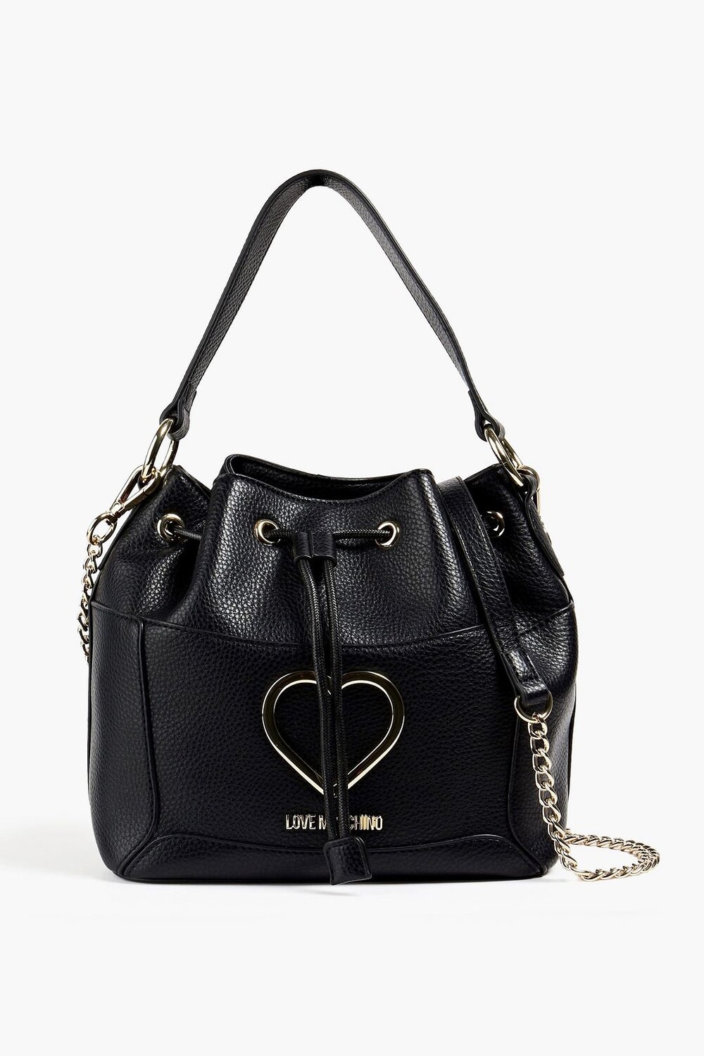 

Украшенная сумка-ведро из искусственной шагреневой кожи LOVE MOSCHINO, черный