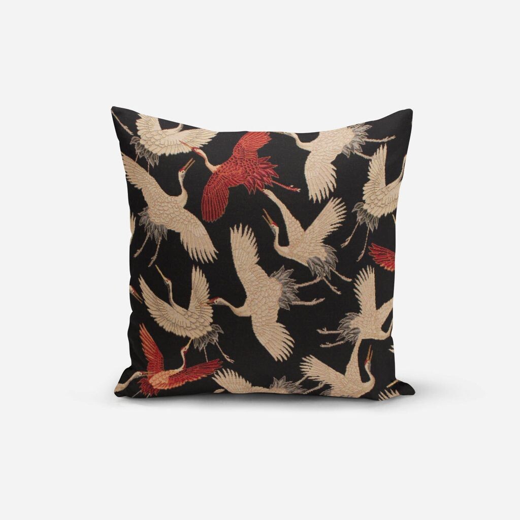 

КРАСИВАЯ ЖИЗНЬ. Чехол на подушку GobelCranebird Paradise Cranes черный b размер 80х80см (ВхШ) размер 80х80см (ВхШ) Schöner-Leben
