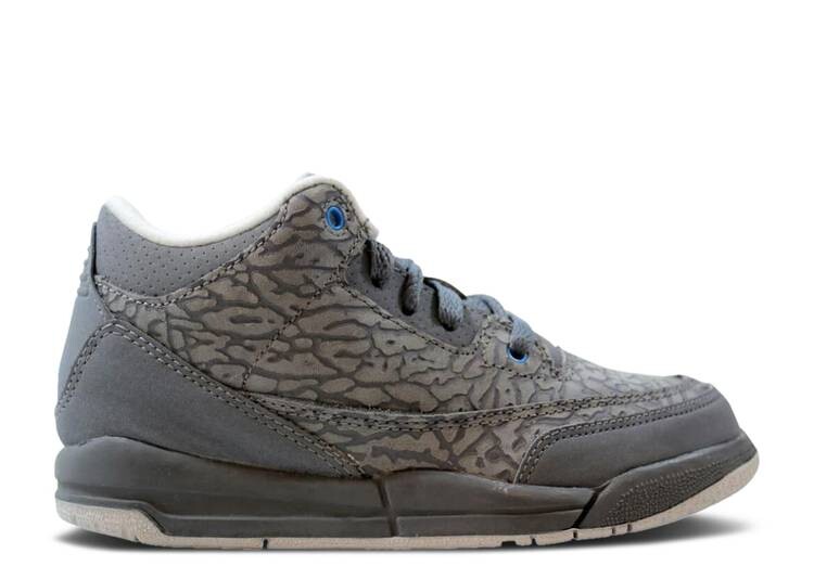 

Кроссовки AIR JORDAN 3 RETRO PS 'COOL GREY BLUE GLOW', серый