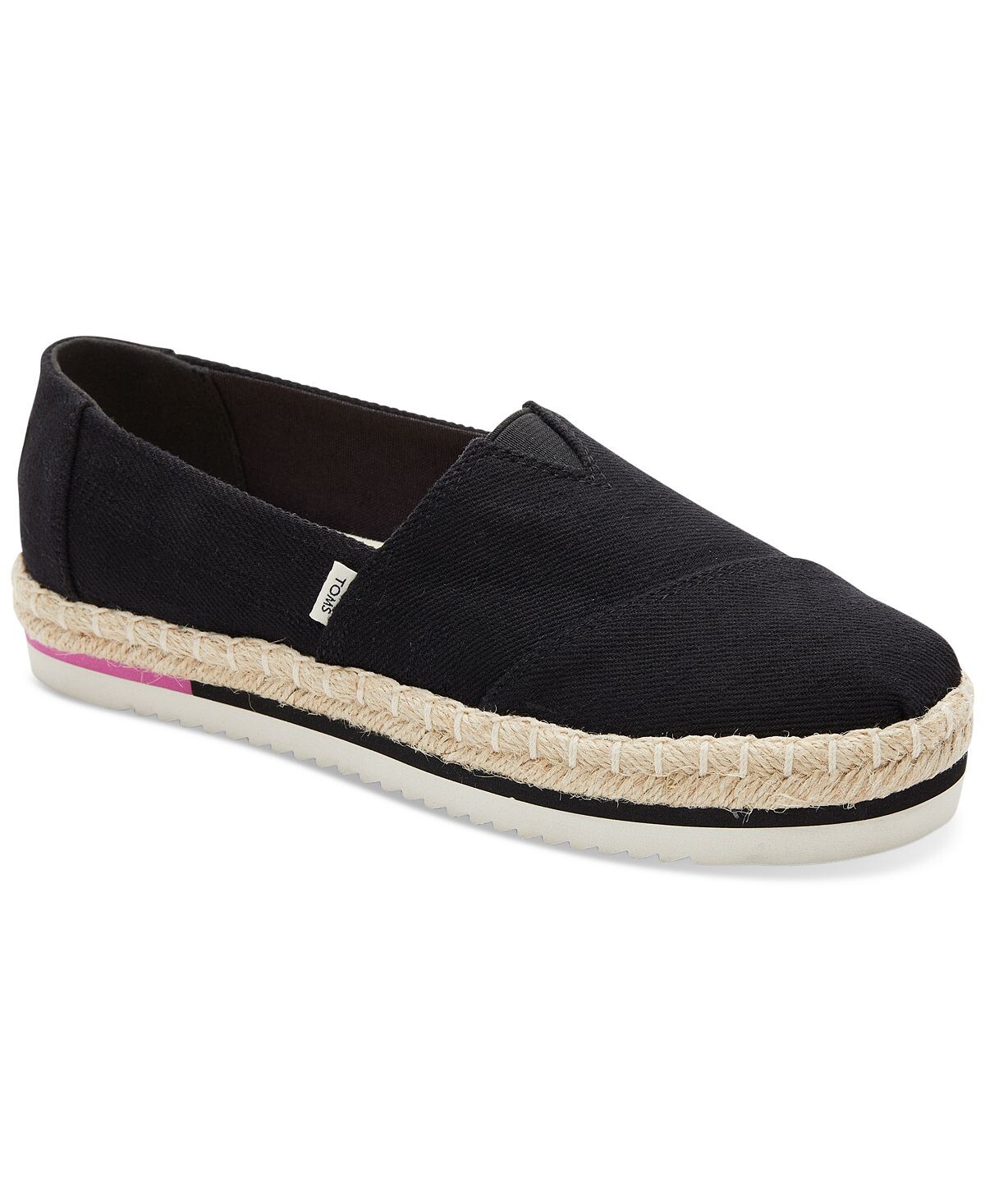 

Женские слипоны Alpargata на платформе из переработанных материалов TOMS, черный