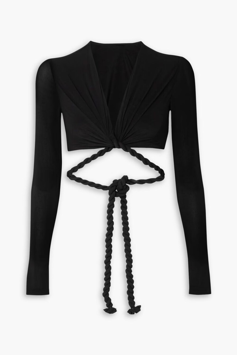 

Укороченный топ из эластичного джерси с запахом Dion Lee, черный