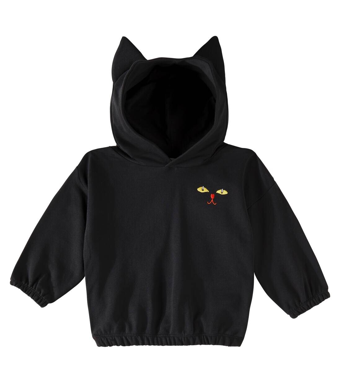 

Толстовка с капюшоном из хлопкового джерси «Кошачьи ушки» Mini Rodini, черный
