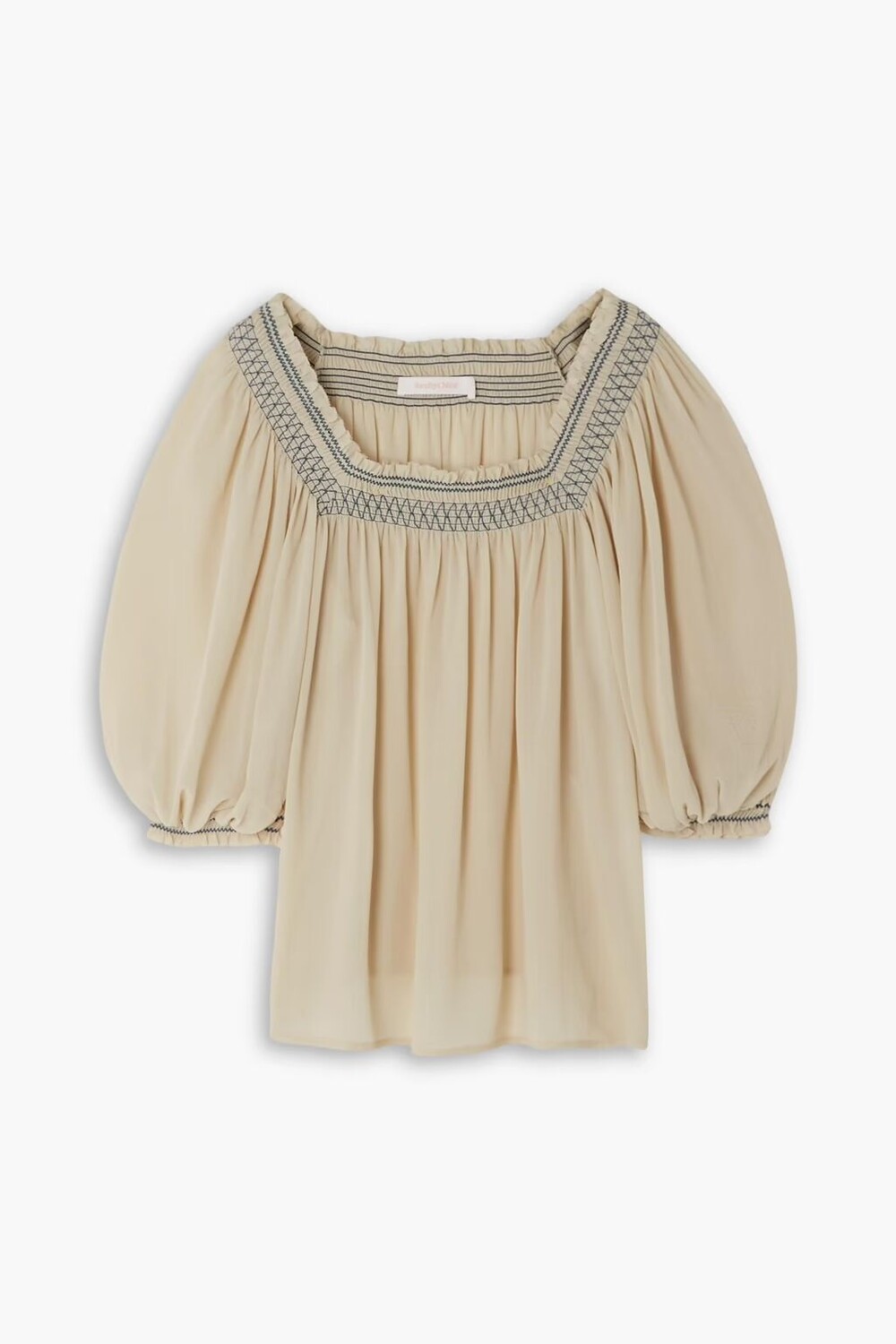 

Блузка из крепа с присборенными краями See By Chloé, бежевый