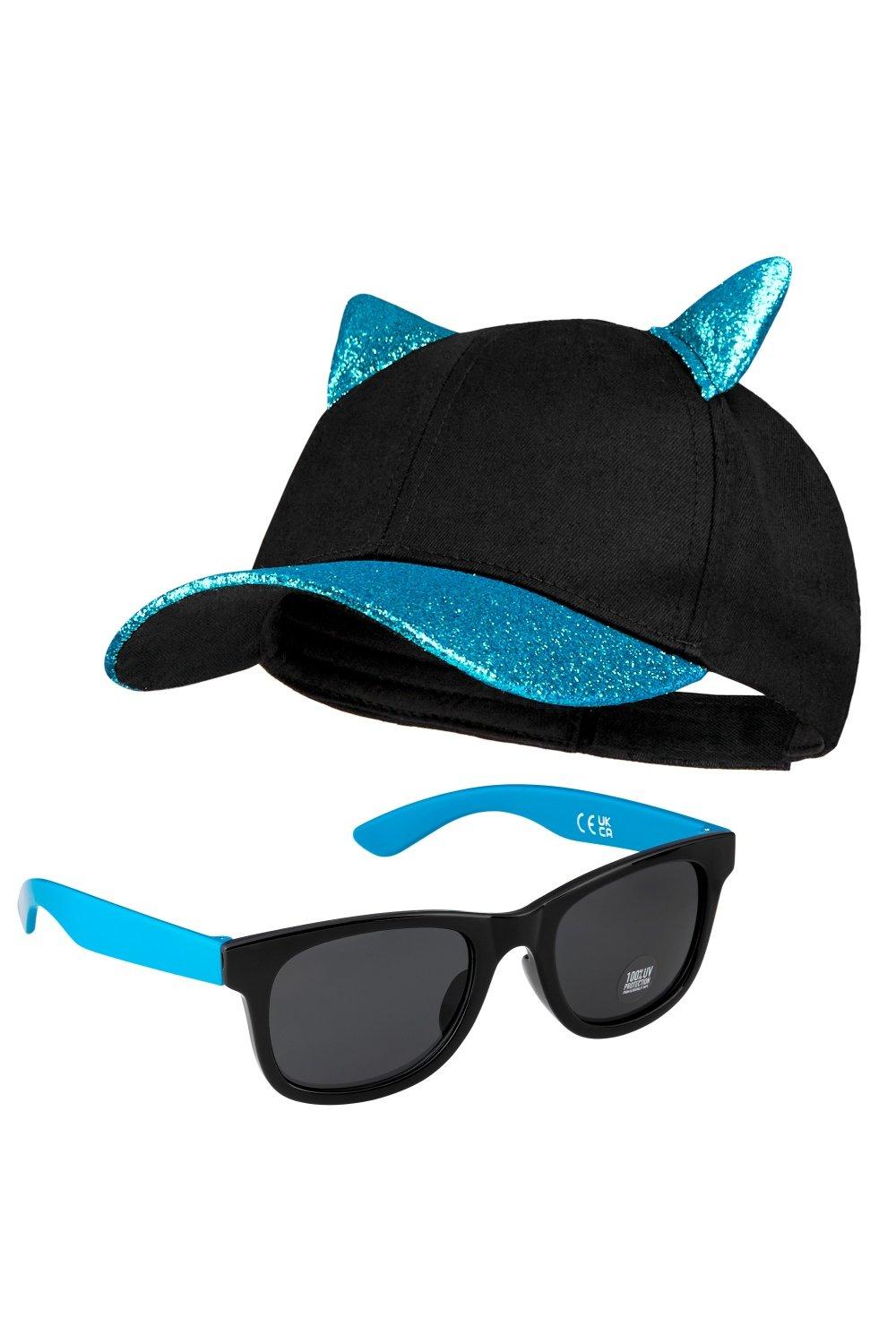 Набор из блестящей кепки и солнцезащитных очков CityComfort, синий хит женская хлопковая шляпа с кошачьими ушками асука langley soryu косплей для взрослых и детей значок для вечевечерние