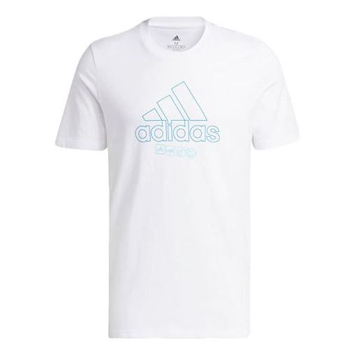 Футболка Men's adidas Minimalistic Alphabet Logo Printing Athleisure Casual Sports Round Neck Short Sleeve White T-Shirt, мультиколор