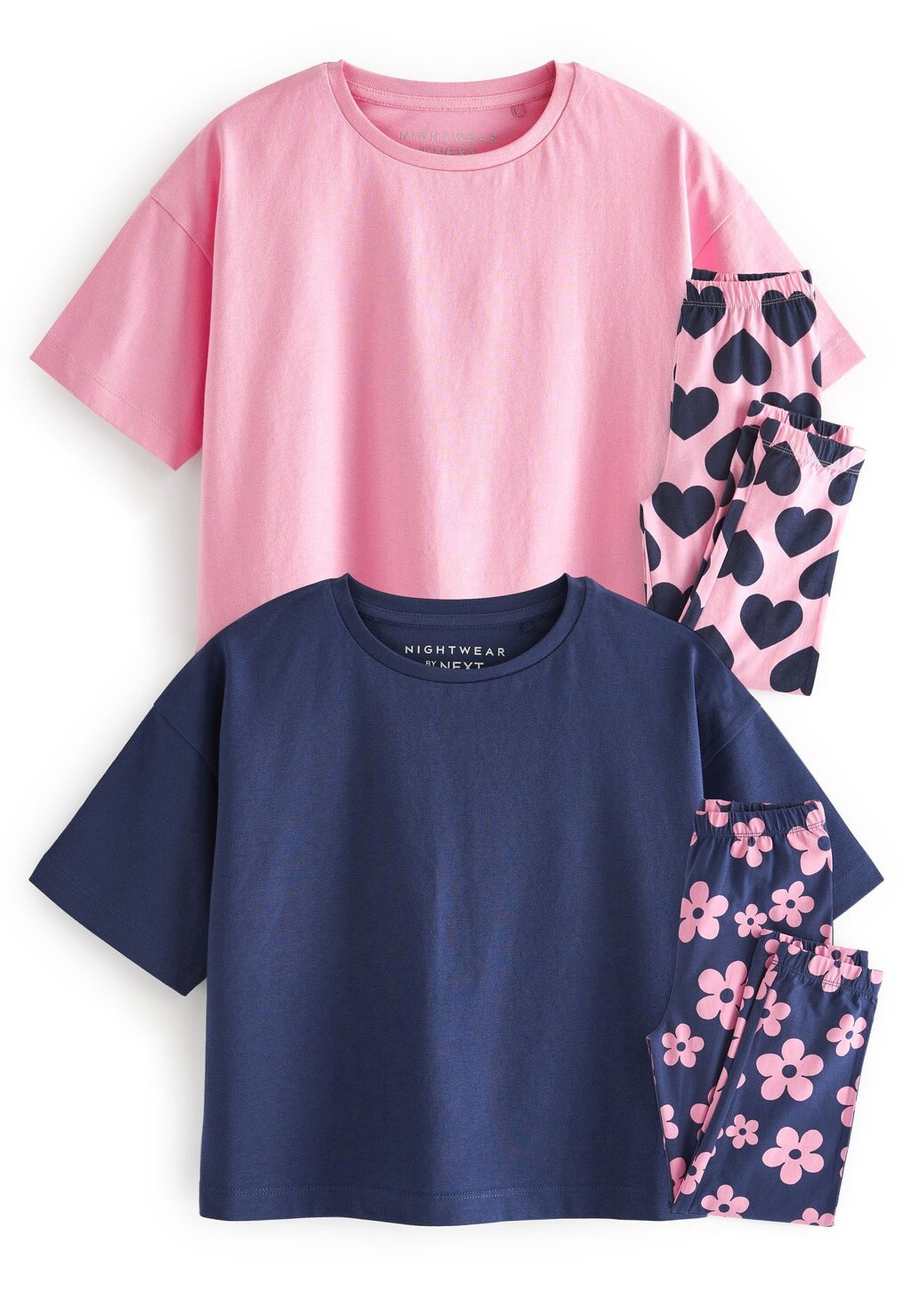 

Пижамы Pyjamas 2 Packs Next, цвет navy pink daisy heart