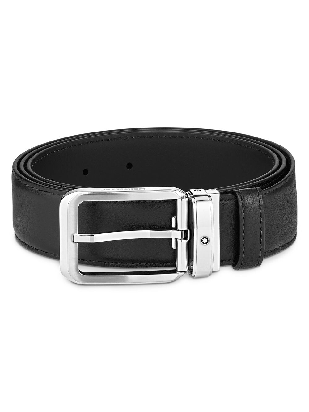 

Кожаный ремень с пряжкой Montblanc, черный