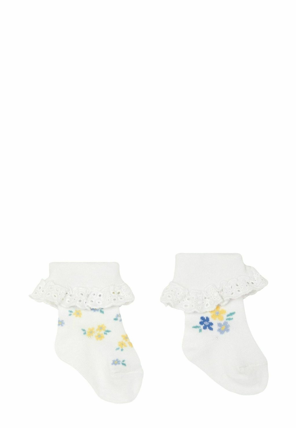 цена Носки 2-PACK FRILLY-REGULAR FIT JoJo Maman Bébé, цвет white floral