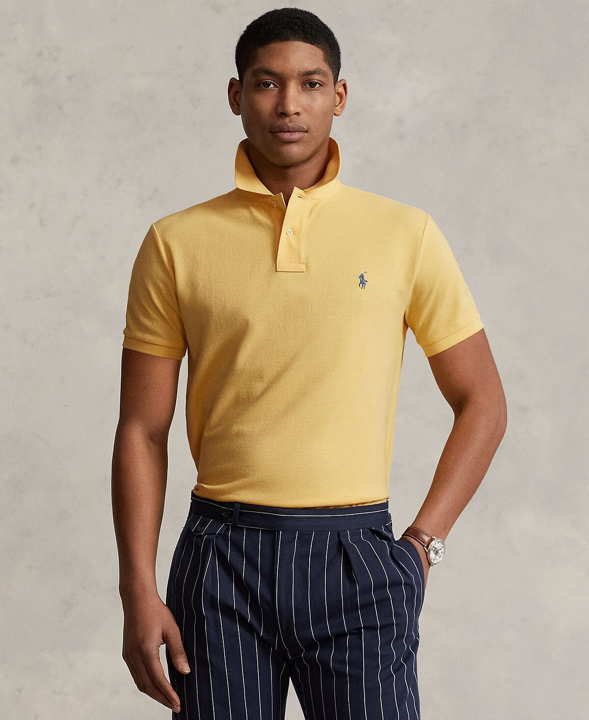 

Мужская рубашка-поло классического кроя в сетку Polo Ralph Lauren