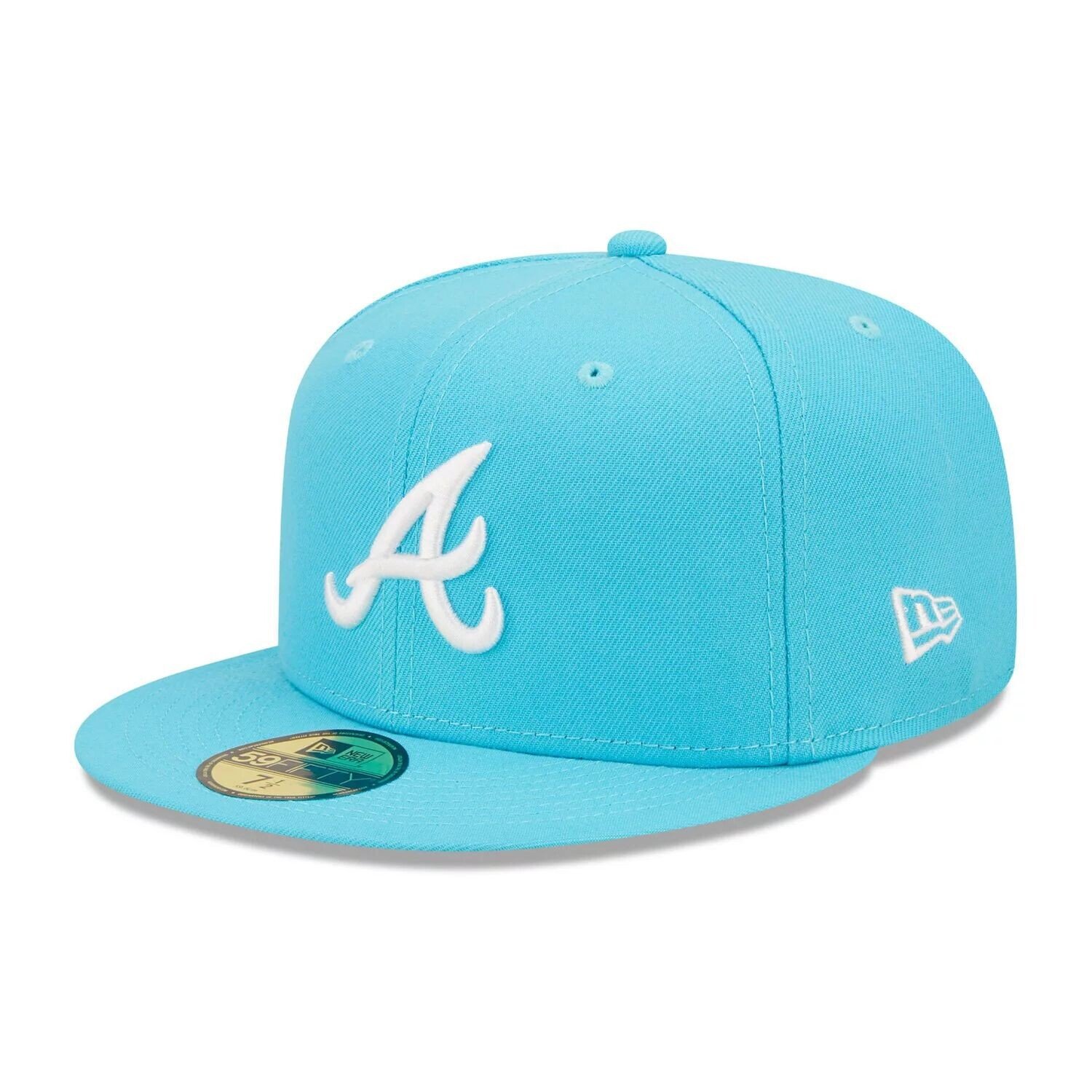 

Мужская облегающая шляпа New Era Blue Atlanta Braves Vice Highlighter Logo 59FIFTY