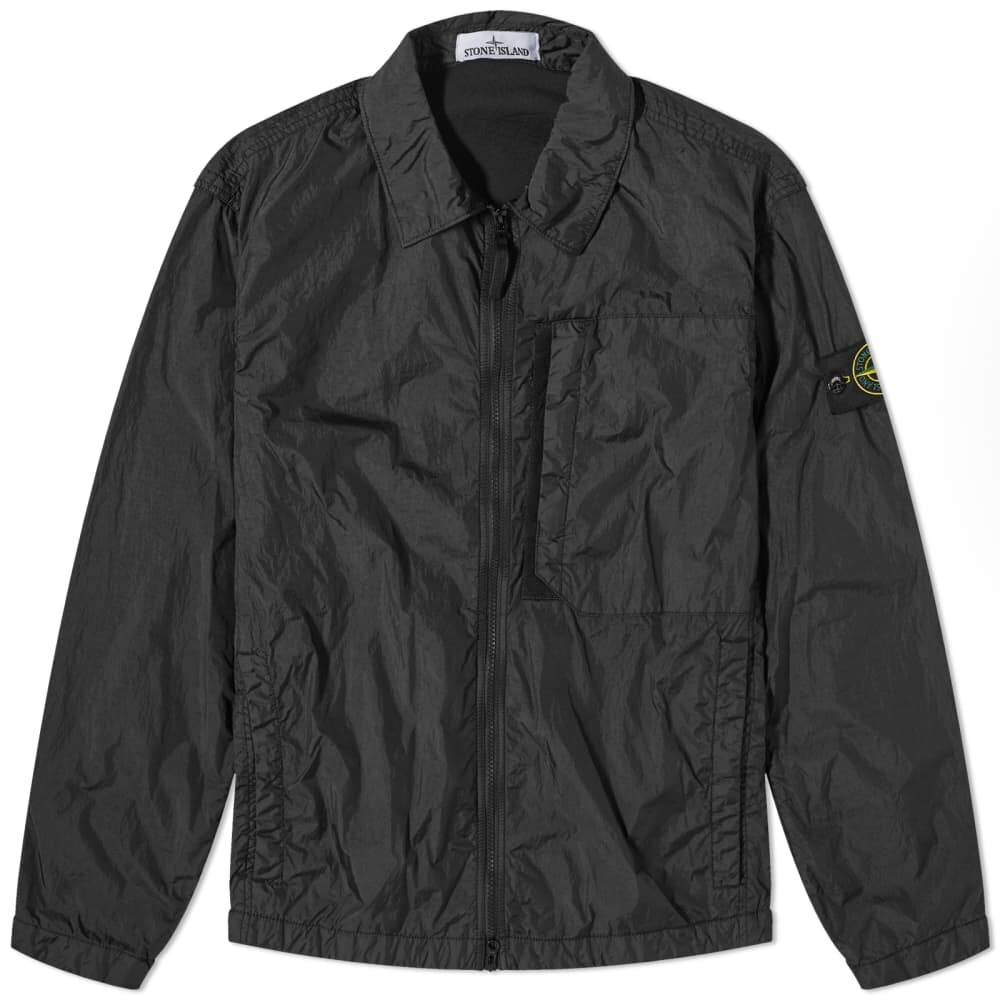 

Репсовая рубашка на молнии Stone Island, черный