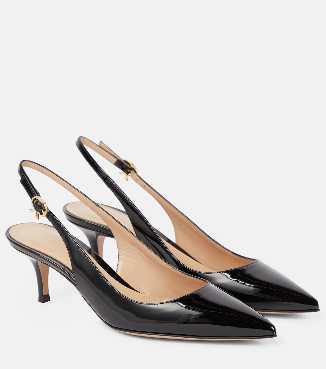 

Кожаные туфли ribbon sling 55 с пяткой на пятке Gianvito Rossi, черный