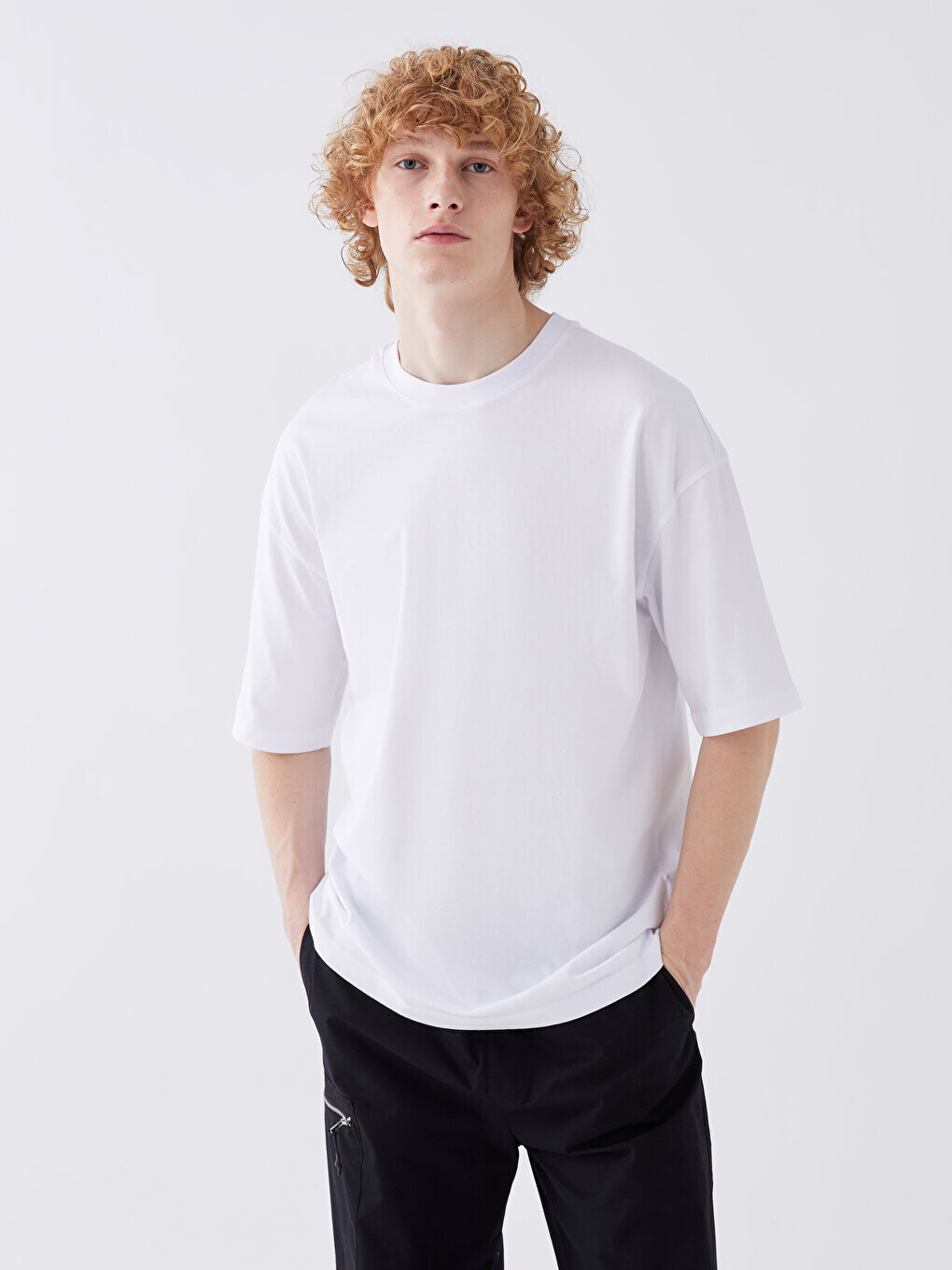 

Мужская футболка Oversize с круглым вырезом и коротким рукавом XSIDE, буксе белый