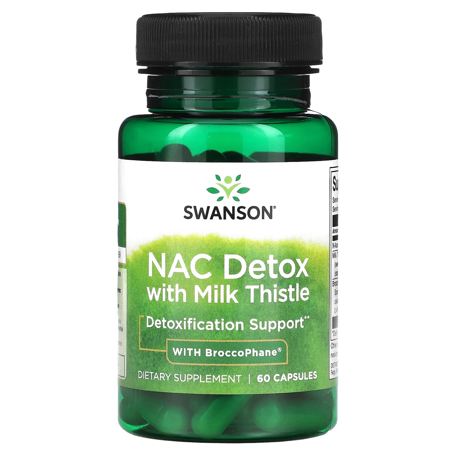 

NAC Detox с расторопшей и BroccoPhane, 60 капсул, Swanson