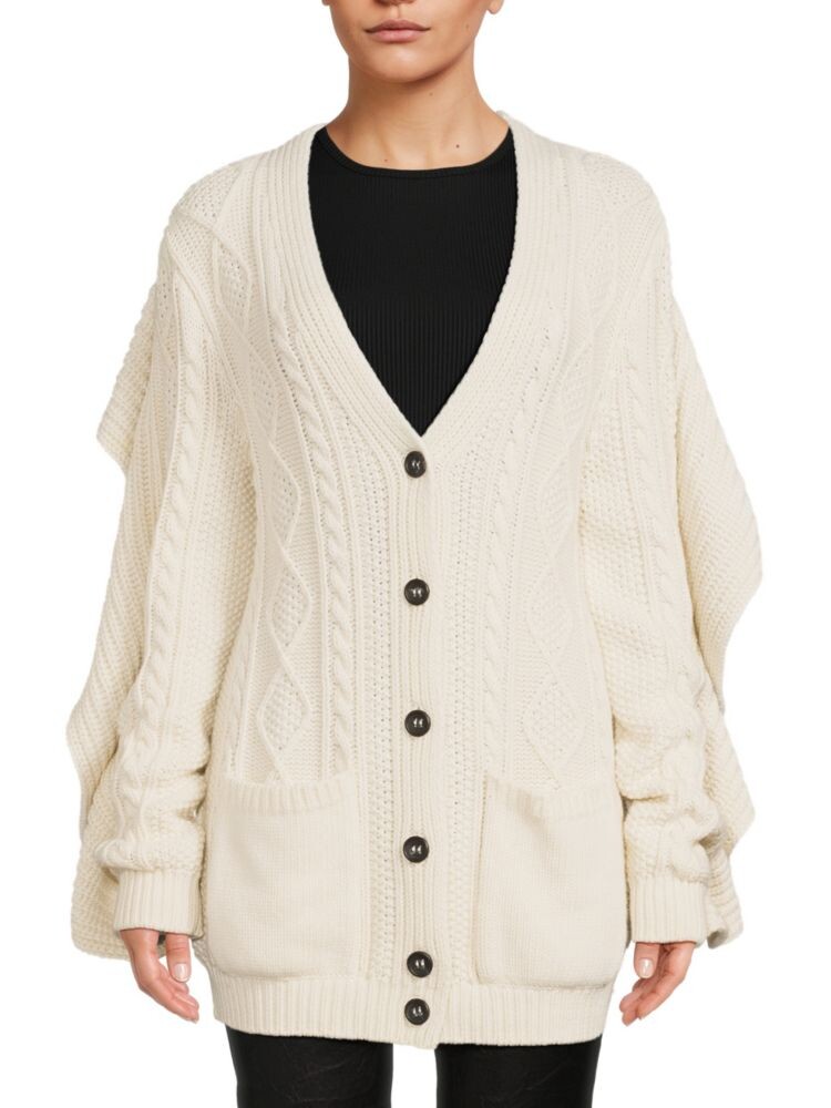 

Кардиган косой вязки из смесовой шерсти Redvalentino, цвет Avorio