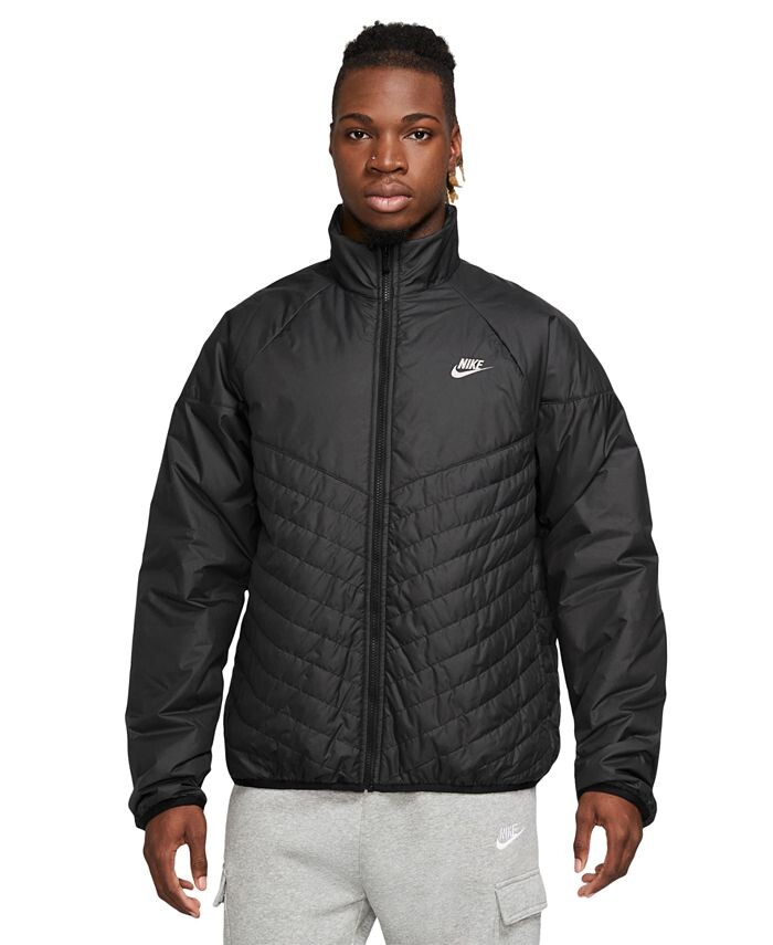 

Мужская спортивная куртка-пуховик Windrunner Therma-FIT среднего веса Nike, черный