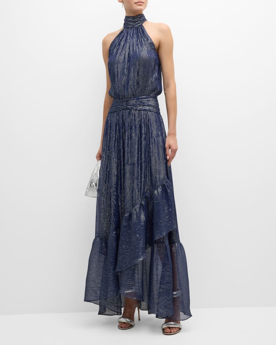 

Шелковое платье без рукавов с высоким вырезом Bridgid Ramy Brook