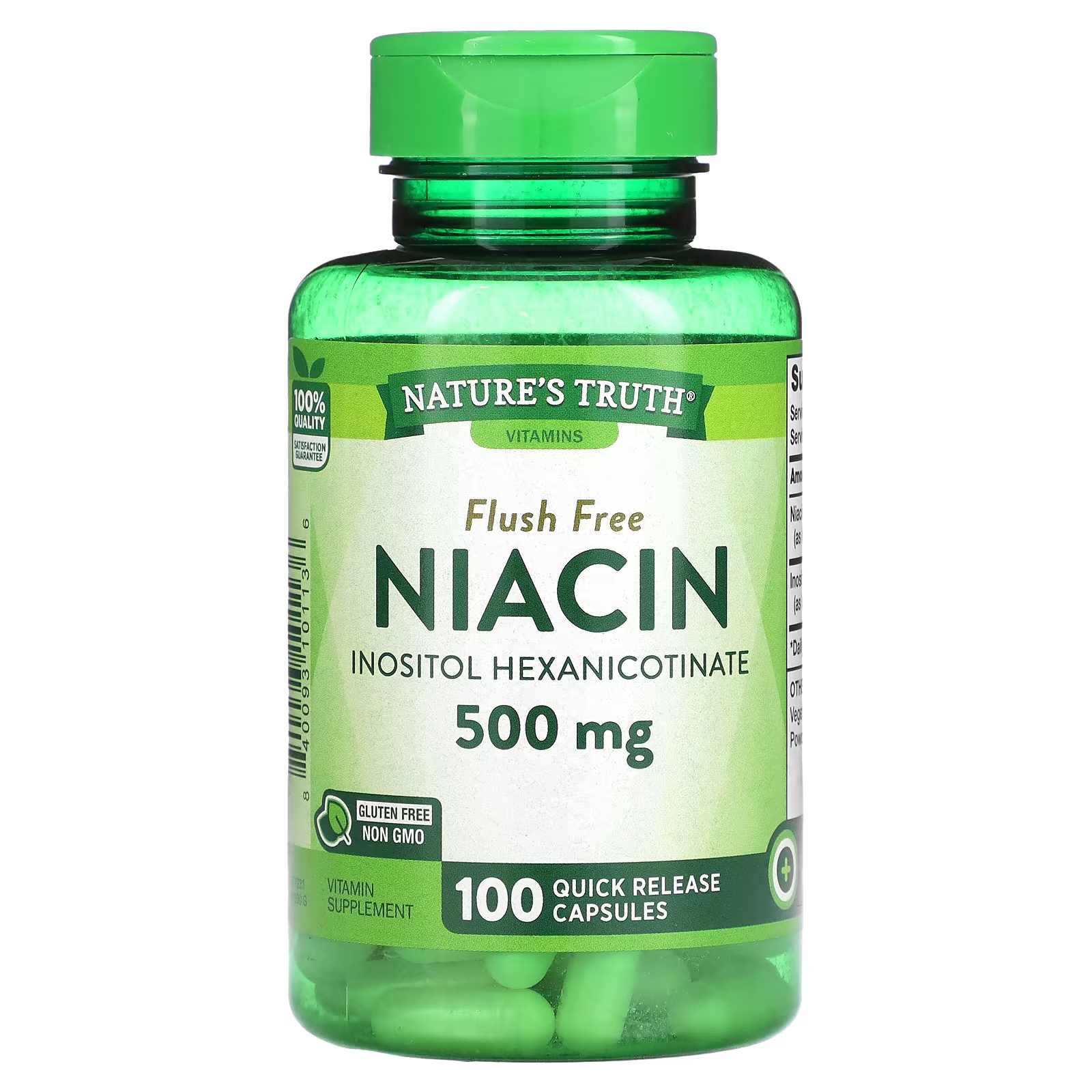 Биологически активная добавка Nature's Truth ниацин, 500 мг., 100 капсул биологически активная добавка swanson ниацин пролонгированное высвобождение 500 мг 90 таблеток