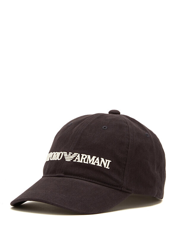 

Темно-синяя мужская шляпа с вышитым логотипом Emporio Armani
