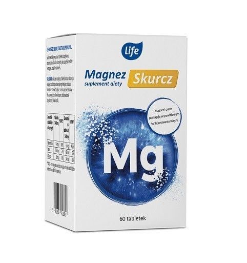 Life Magnez + Potas Skurcz Tabletki таблетки магния и калия от судорог, 60 шт. капсулы от судорог с магнием и калием pharmovit classic potas magnez b6 active 120 шт