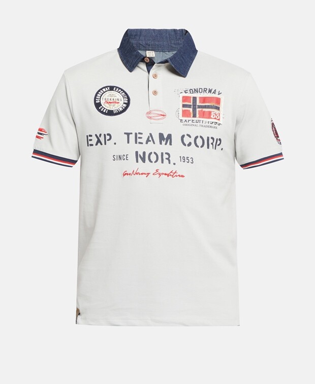 

Рубашка поло Geographical Norway, светло-серый