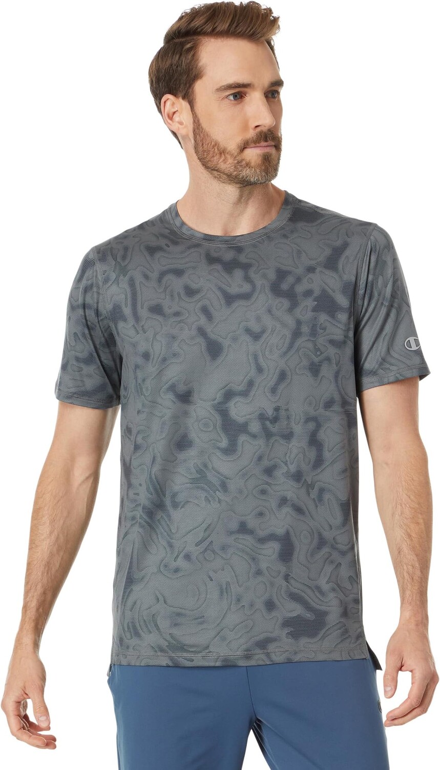 

Футболка MVP со сплошным принтом Champion, цвет Liquid Camo Cool Slate Grey