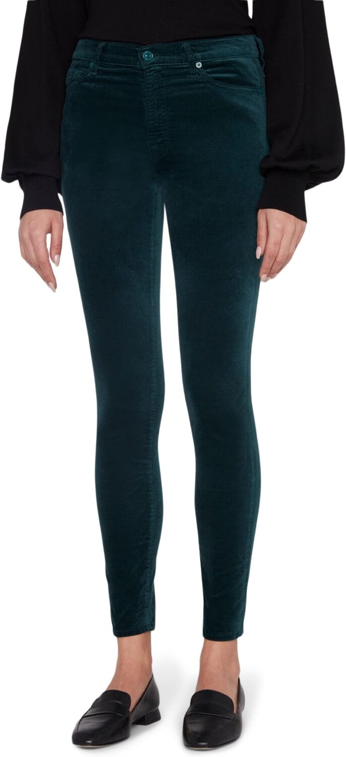 Джинсы High-Waisted Skinny in Velvet Pine 7 For All Mankind, цвет Pine