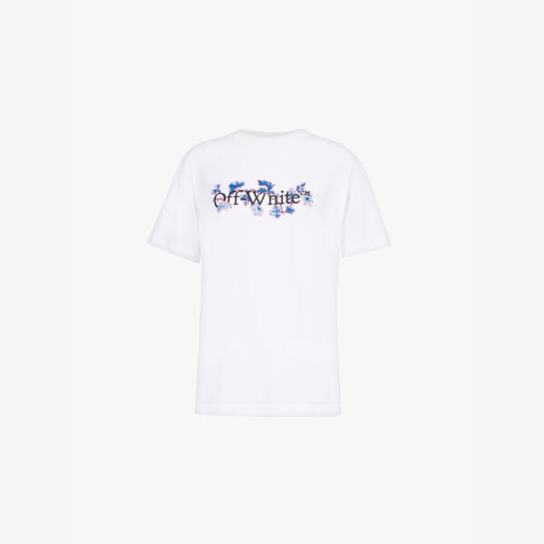 

Футболка свободного кроя из хлопкового трикотажа с фирменным принтом Off-White C/O Virgil Abloh, мультиколор