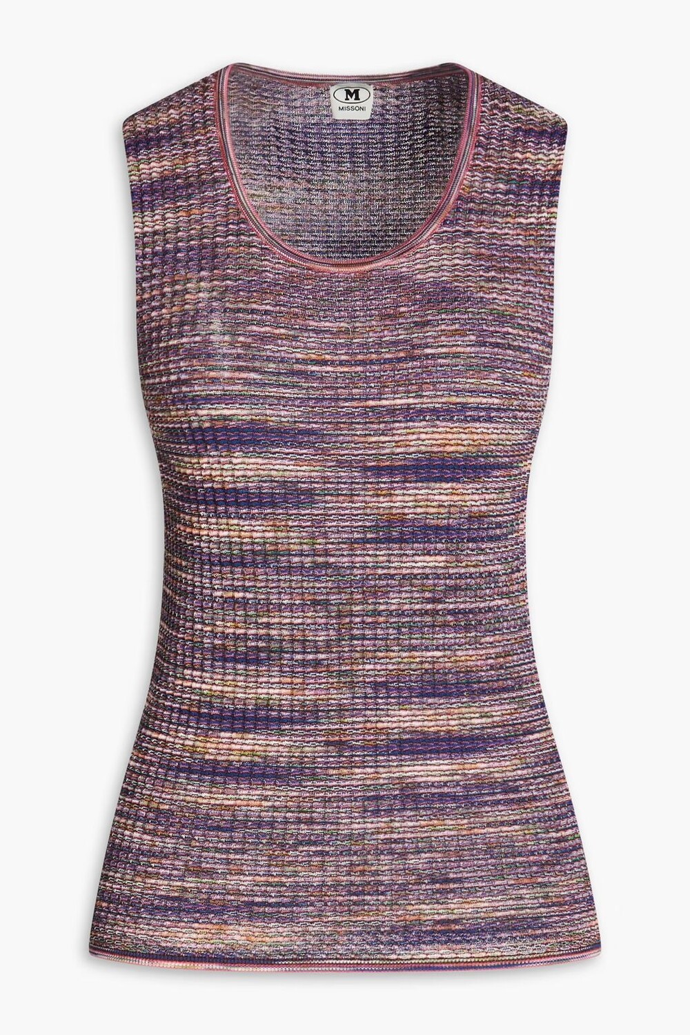 

Топ из хлопка и смесовой шерсти крючком, окрашенный в космос. M Missoni, фиолетовый