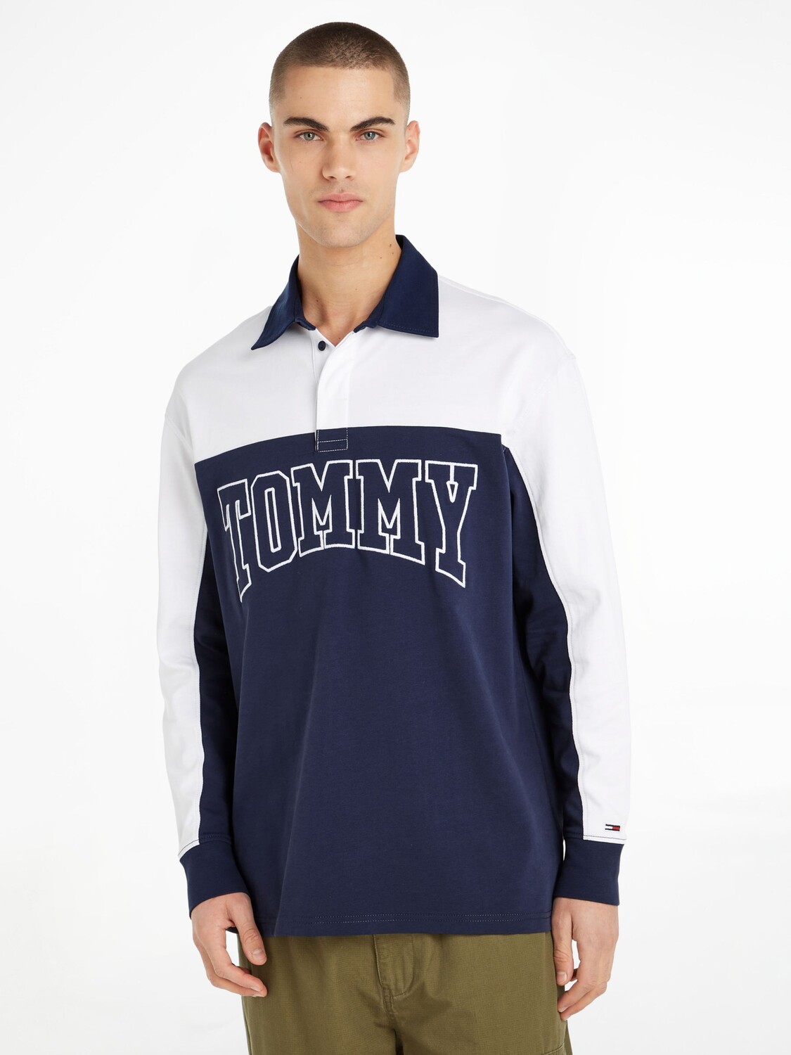 

Рубашка оверсайз для регби Tommy Jeans, темно-синий/разноцветный