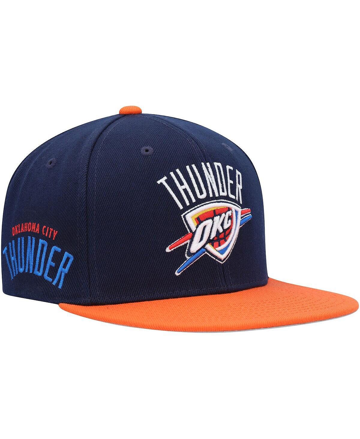 

Мужская темно-синяя, оранжевая кепка Oklahoma City Thunder Side Core 2.0 Snapback Mitchell & Ness