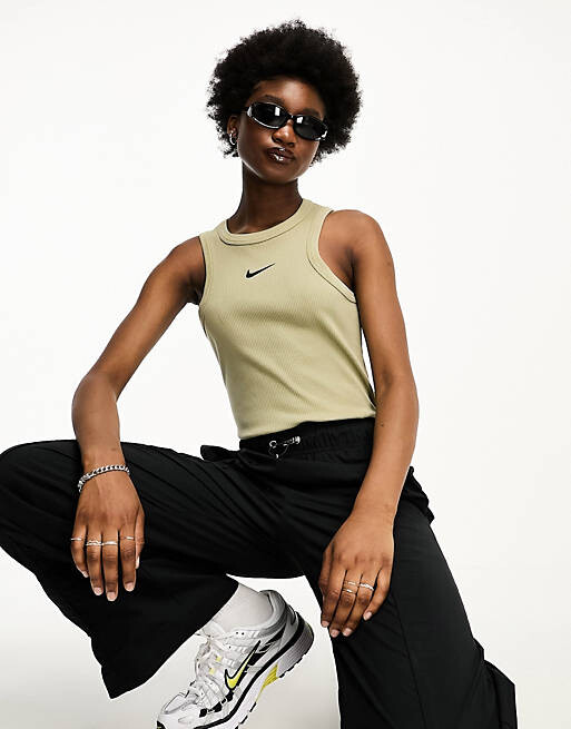 

Светло-оливковый топ в рубчик Nike Life Trend нейтрального оливкового цвета