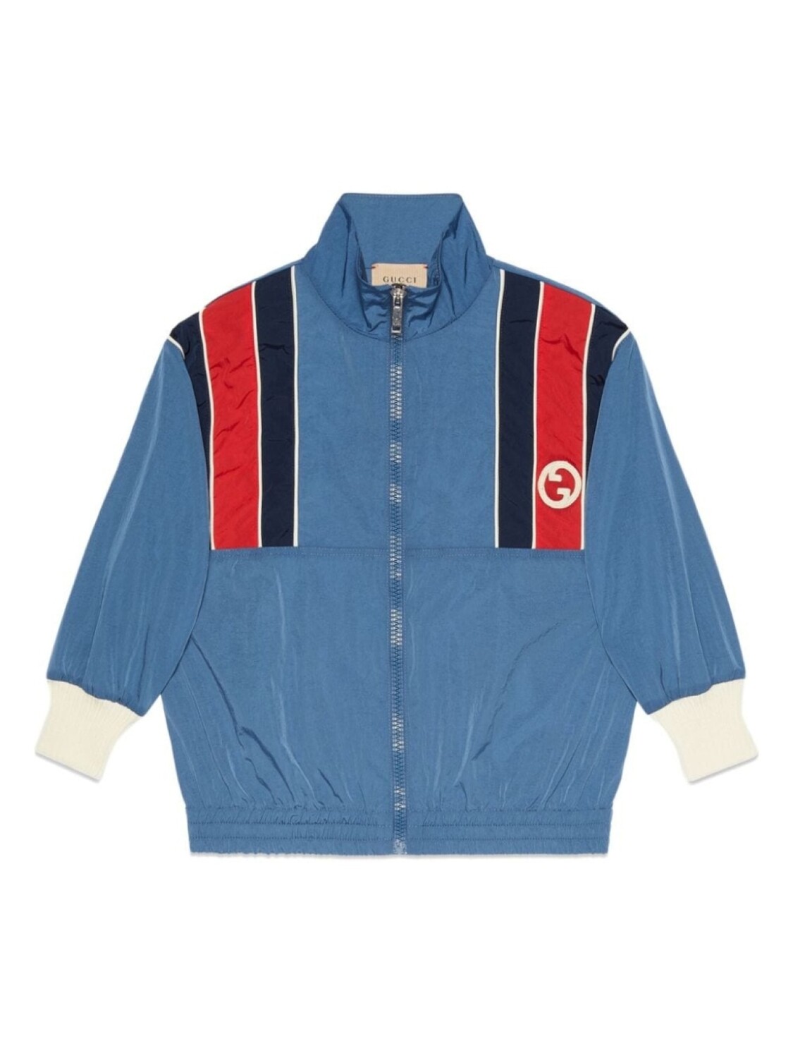 

Gucci Kids куртка с логотипом Interlocking G и полосками, синий