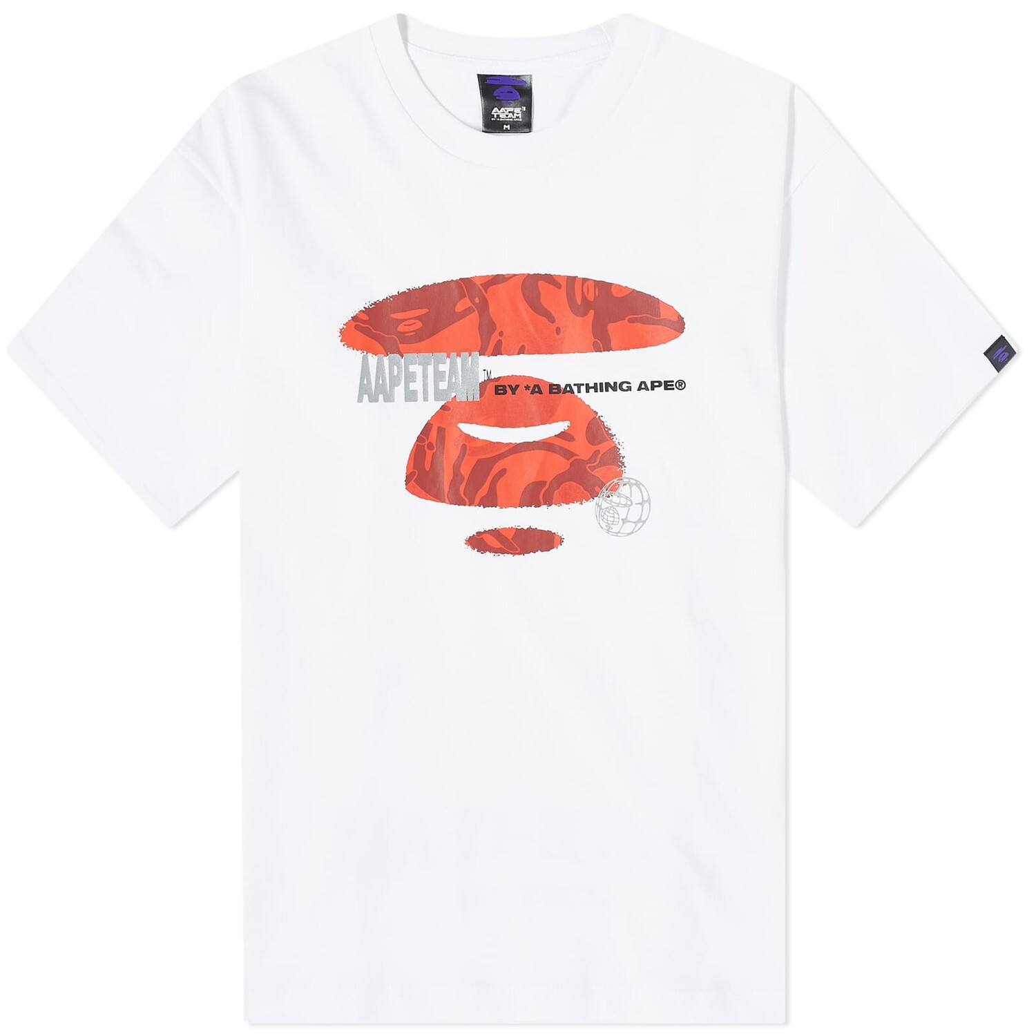 

Футболка Aape Team Camo Moonface, белый