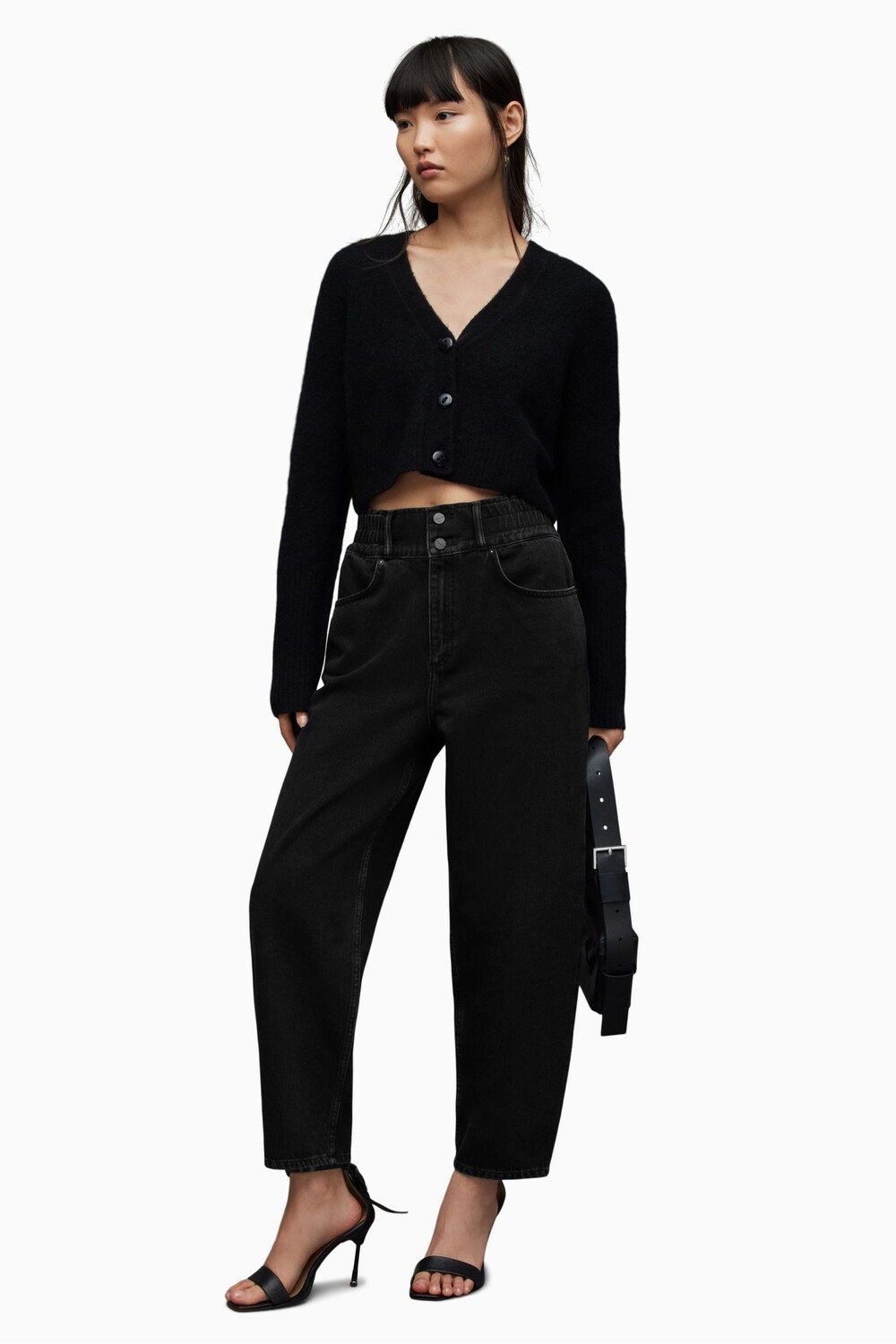 

Черные женские укороченные джинсы AllSaints Hailey All Saints, черный
