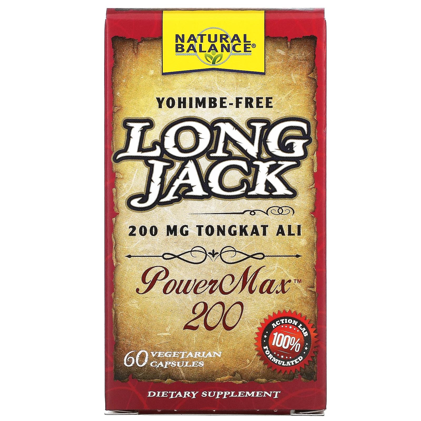 Natural Balance Long Jack PowerMax 200 60 вегетерианских капсул natural balance alkamax щелочной усилитель 30 капсул
