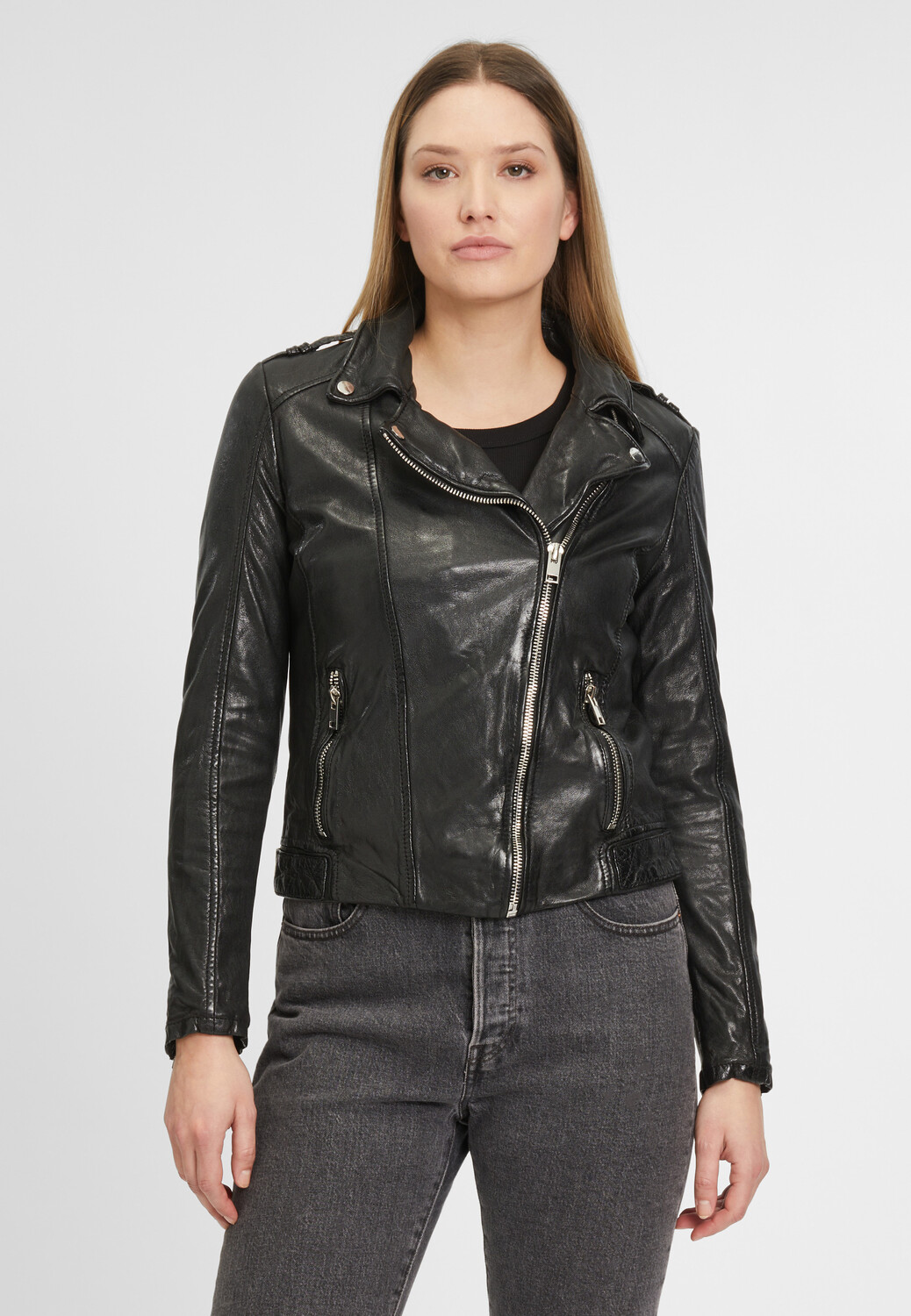 

Кожаная куртка Gipsy Bikerjacke G2wnarin Sf, молочно черный