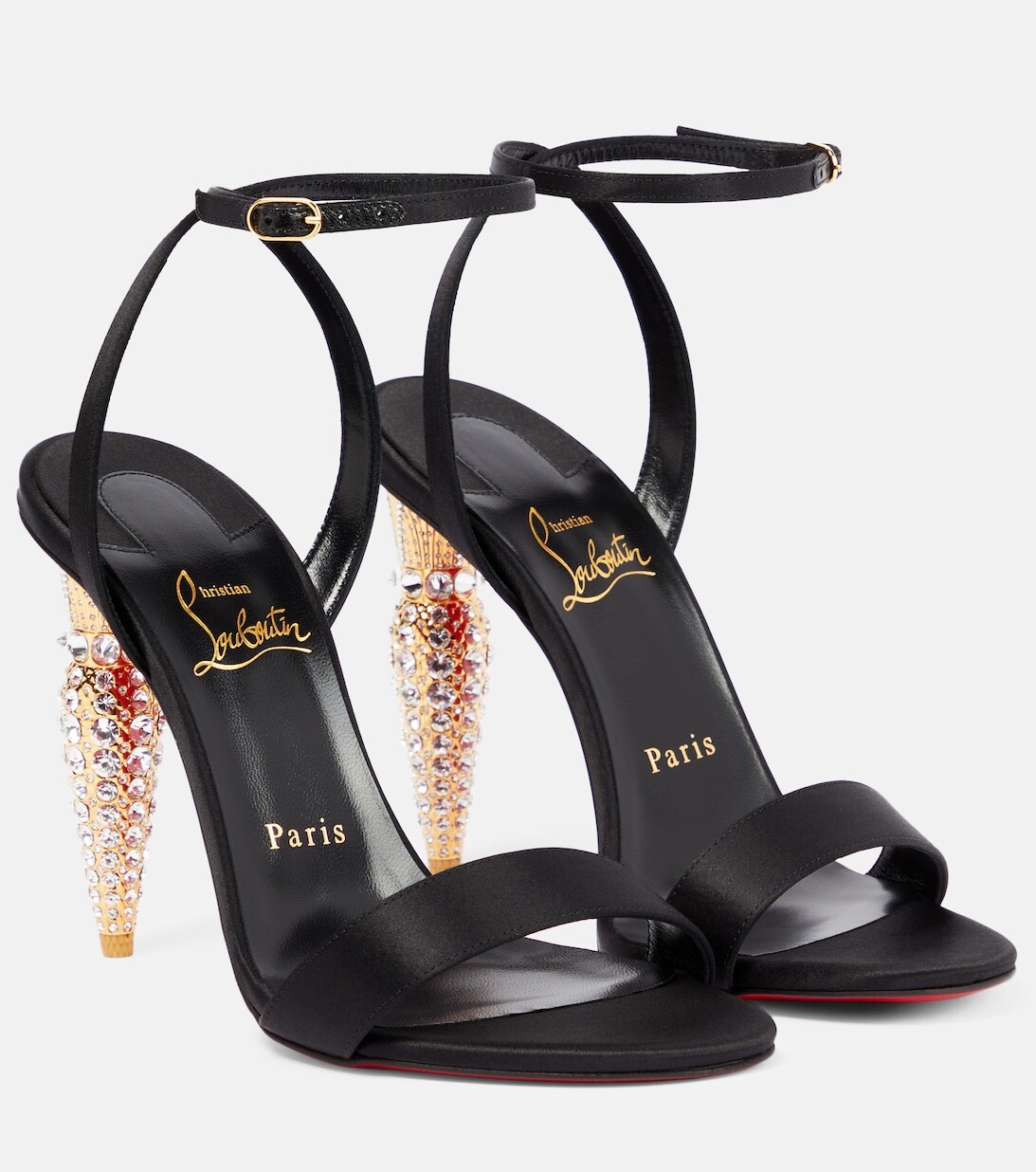 

Атласные сандалии Lipstrass Queen Christian Louboutin, черный