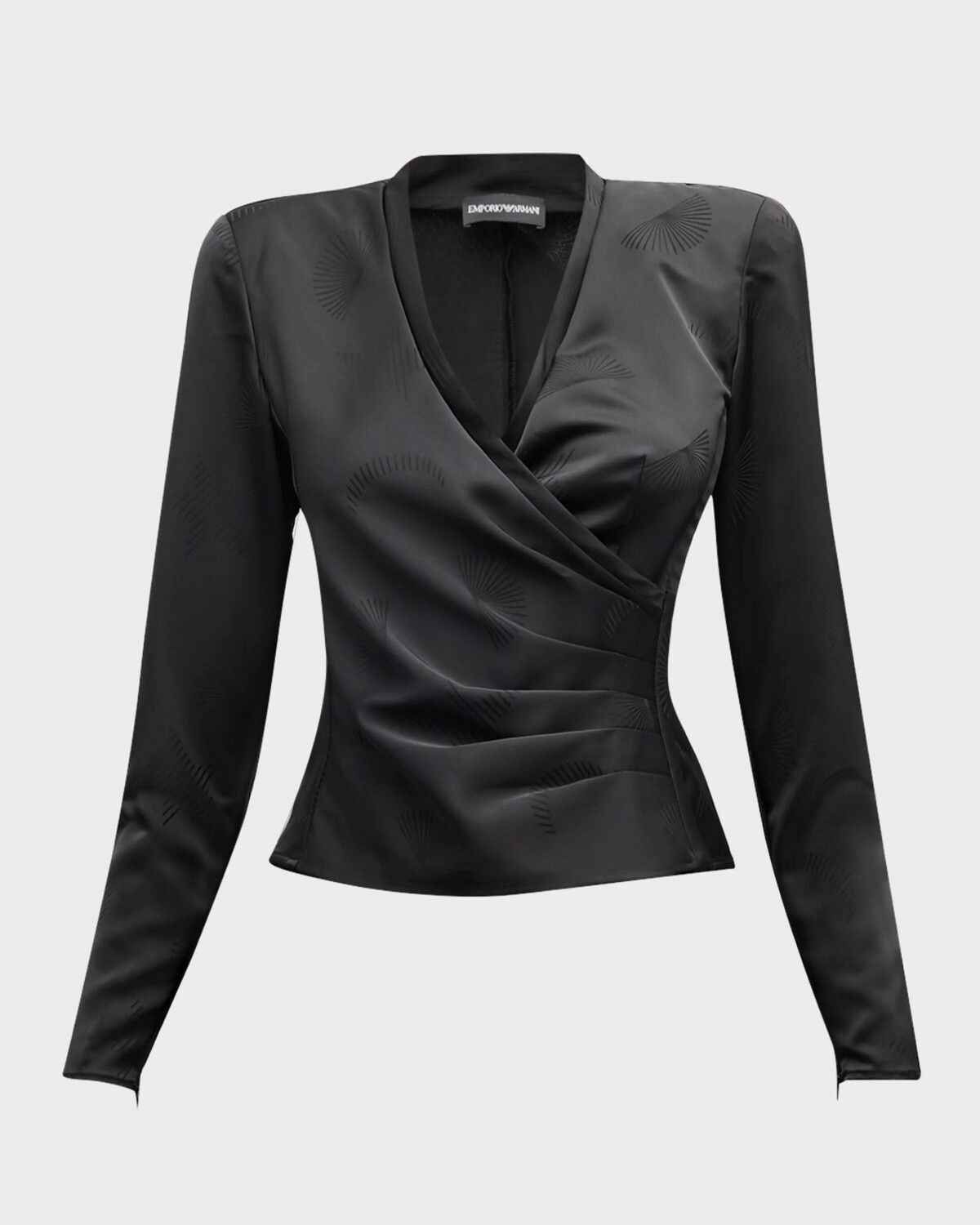 

Плиссированная блузка-перекресток Emporio Armani, черный