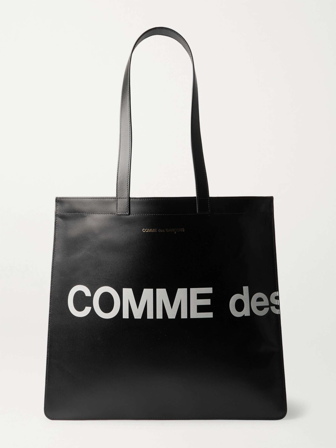 

Кожаная большая сумка с логотипом COMME DES GARÇONS, черный