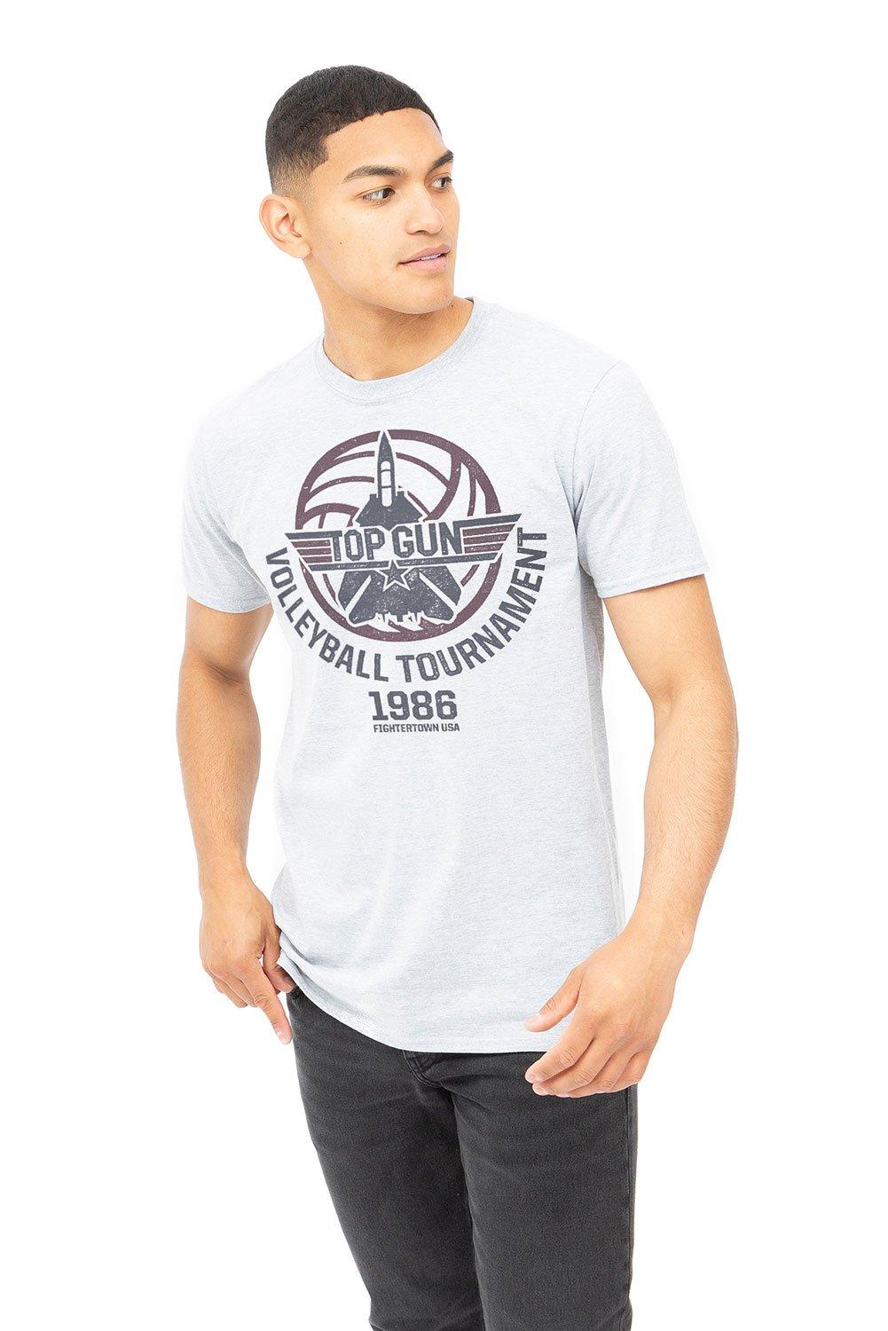 Хлопковая футболка для волейбола TOP GUN, серый