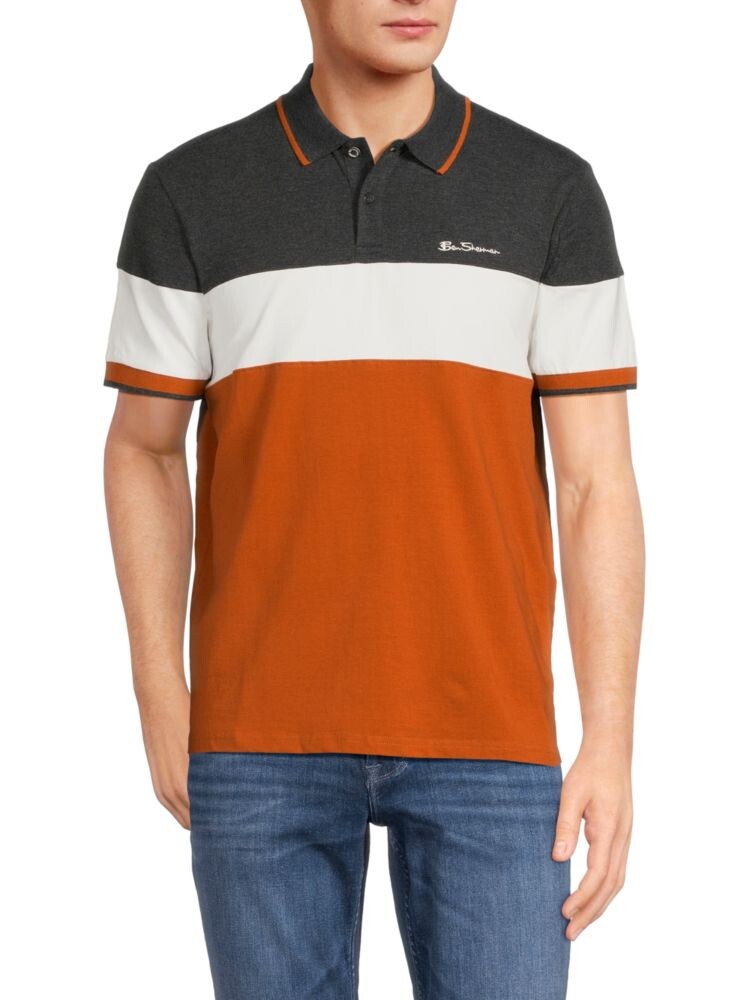 

Поло с цветными блоками Ben Sherman, цвет Umber