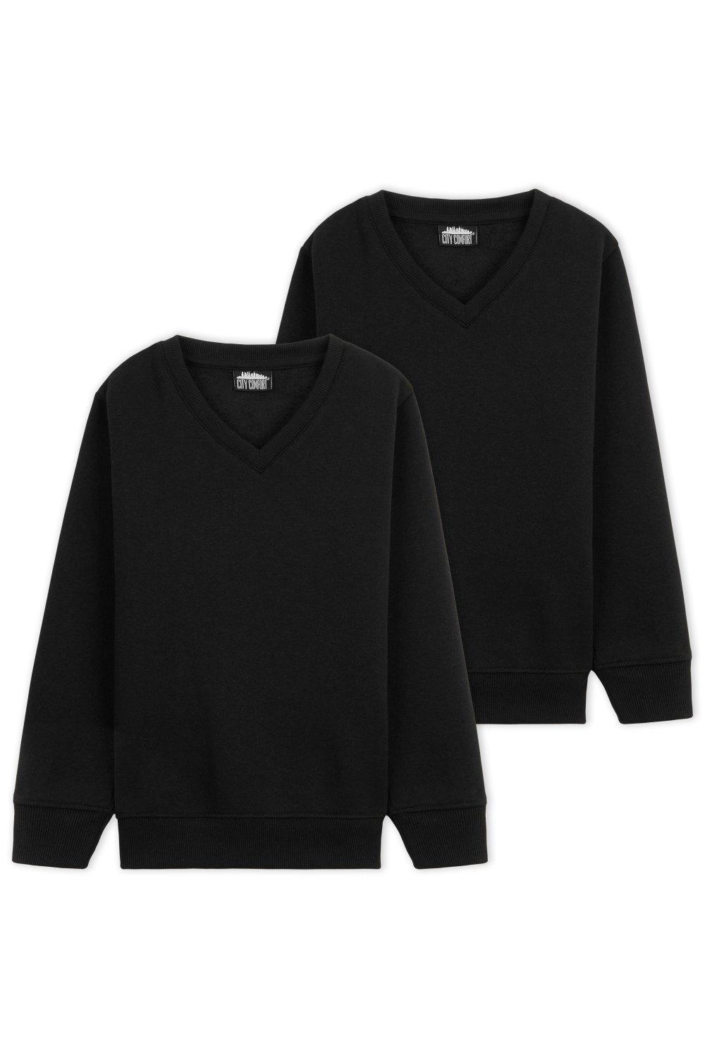 Набор из 2 свитеров с V-образным вырезом CityComfort, черный