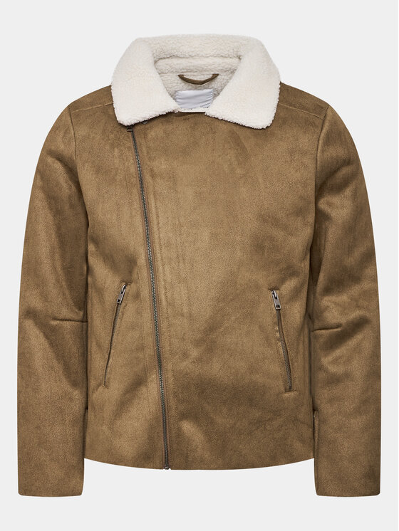 Узкая куртка из искусственной кожи Lindbergh, коричневый