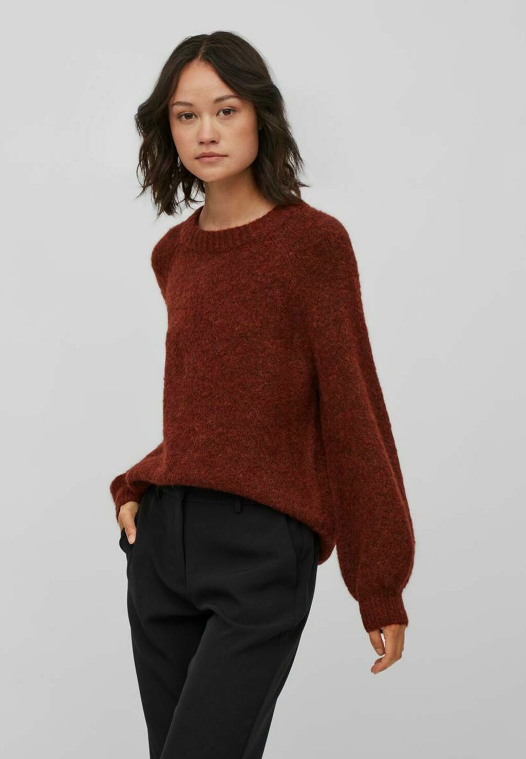 

Свитшот VILA VIJAMINA O-NECK L S, цвет fired brick