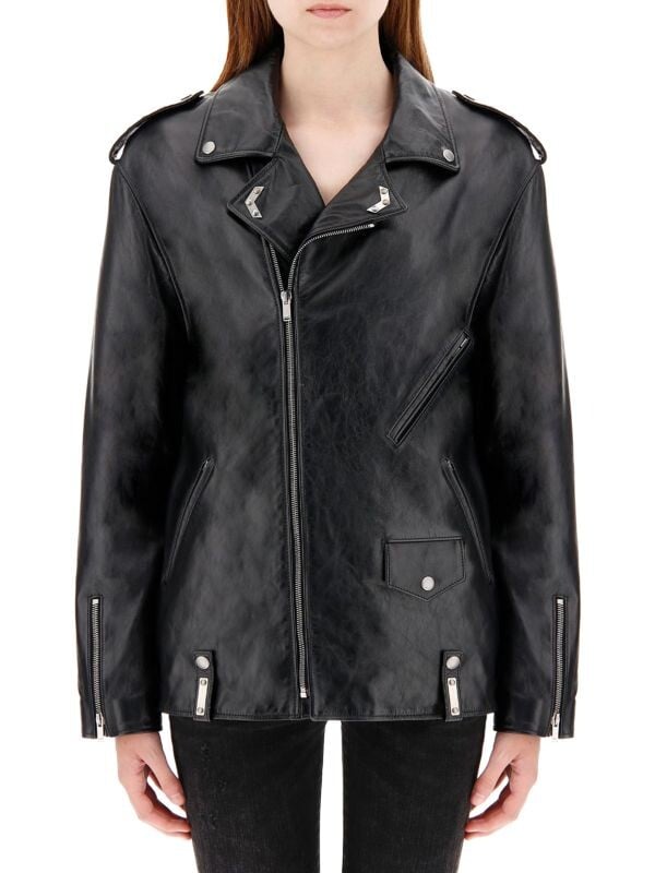 

Кожаная байкерская куртка Saint Laurent Black
