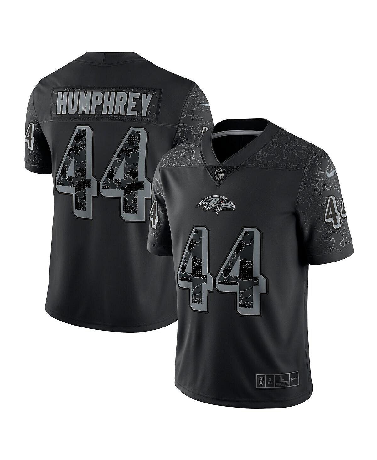 

Мужской черный джерси marlon humphrey baltimore ravens reflective limited Nike, черный